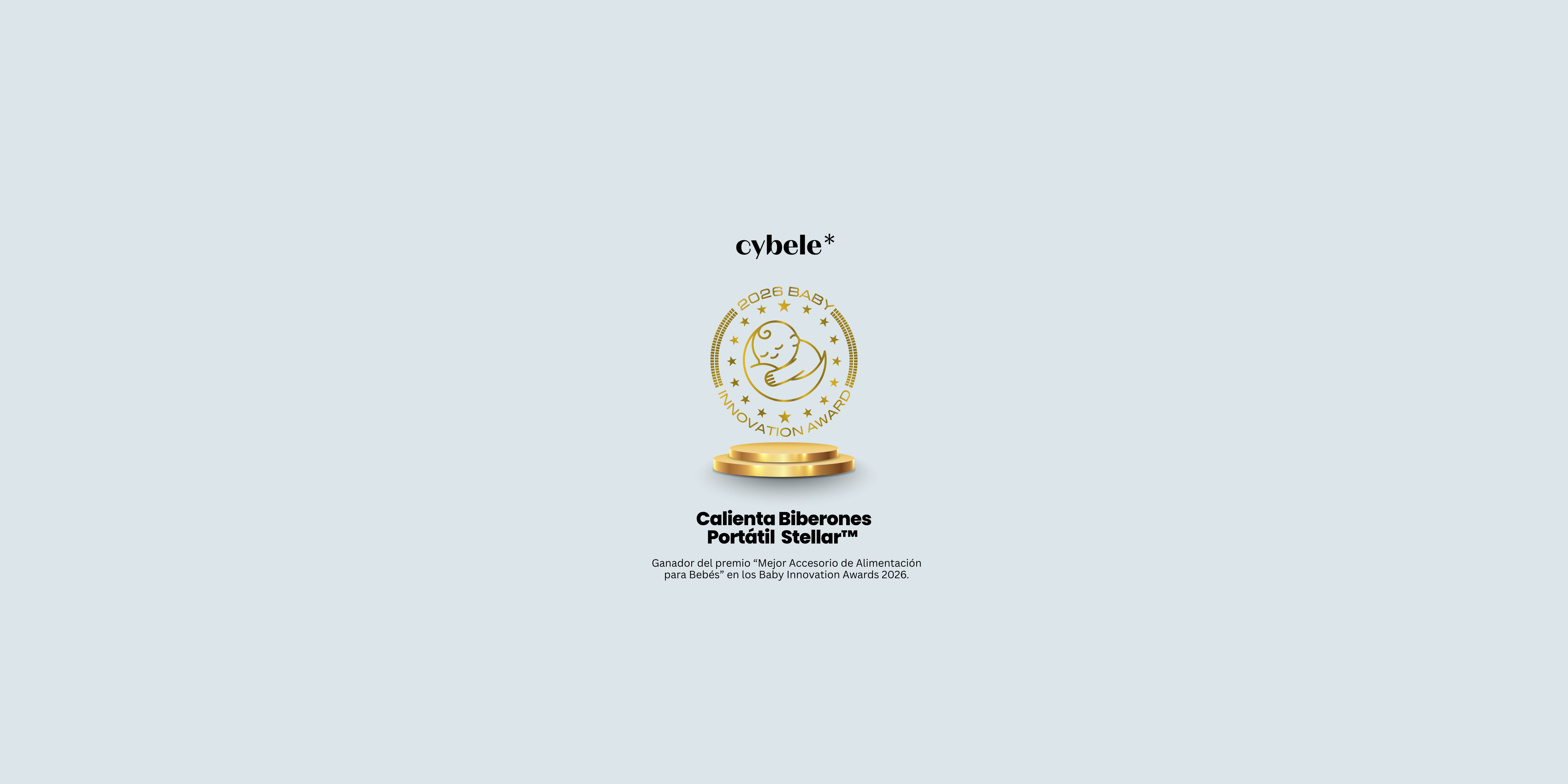 Stellar™ Calienta Biberones Portátil, ganador del premio a Mejor Accesorio de Alimentación para Bebés en los Baby Innovation Awards 2026.