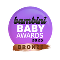 Sello Premios 2025 Bambini Baby Awards reconociendo Stellar Calienta Biberones Portátil como Mejor producto de lujo para la maternidad (Bronce).