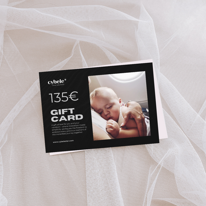 Cybele Star 135€ Gift Card, providing flexibility for parents to choose premium baby essentials like the Stellar™ Portable Bottle Warmer or Lumen™ Portable UV Sterilizer.