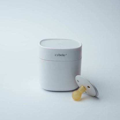 Lumen portable UV sterilizer by Cybele Star, an award-winning rechargeable device designed to sterilize baby bottles, pacifiers and feeding accessories in minutes without water or chemicals